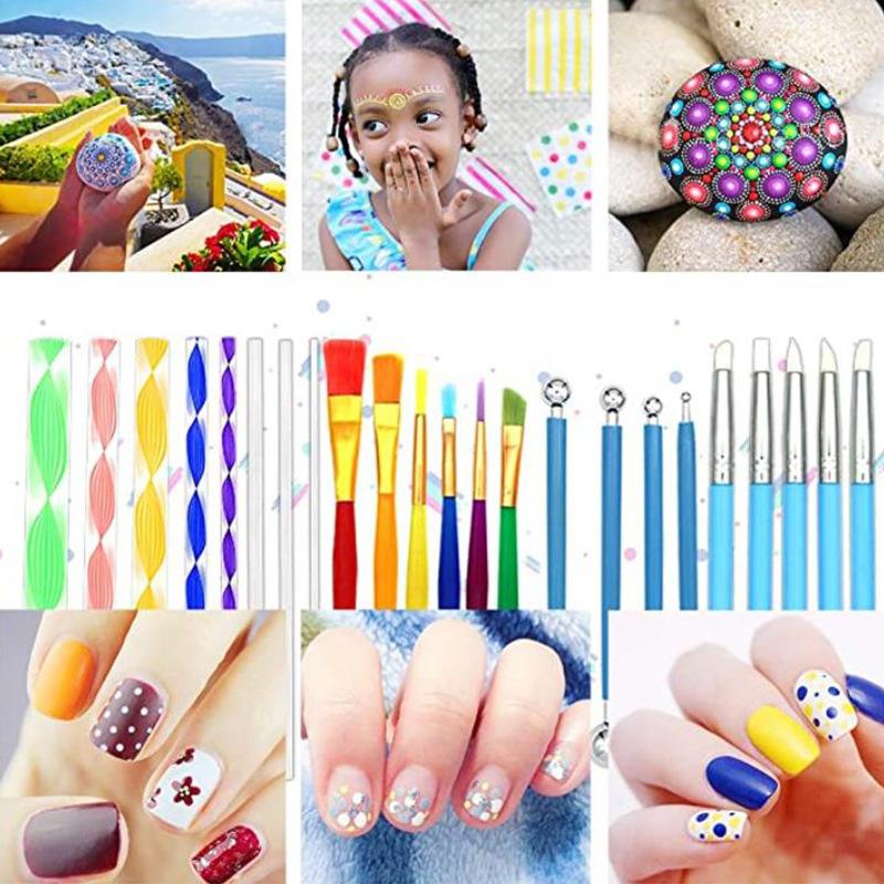 20Pcs DIY Mandala Dotting Painting Kits Dot Art Pen Paint Stencil Tools