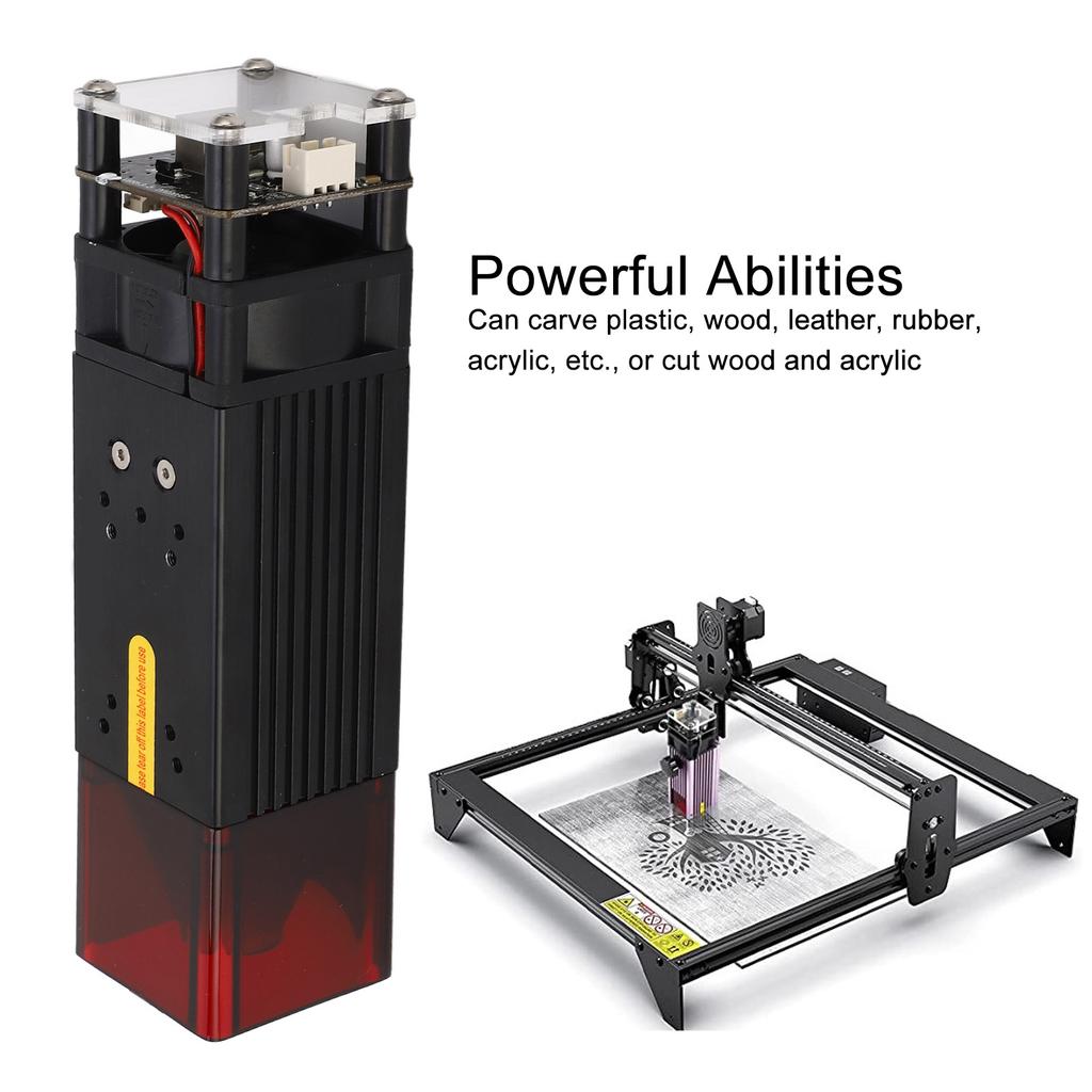 Laser Engraver Module 40W 450nm Fast Cutting Speed Eye Safety Quiet CNC Laser Engraving Module 12V