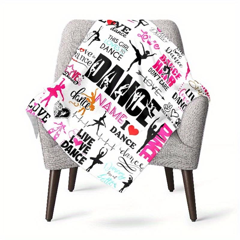 Love Dance Customize Your Name Blanket Used For Chair Office Sofa Bed Camping Soft And Warm Giving Friends And Relatives Birthday Graduation Gift