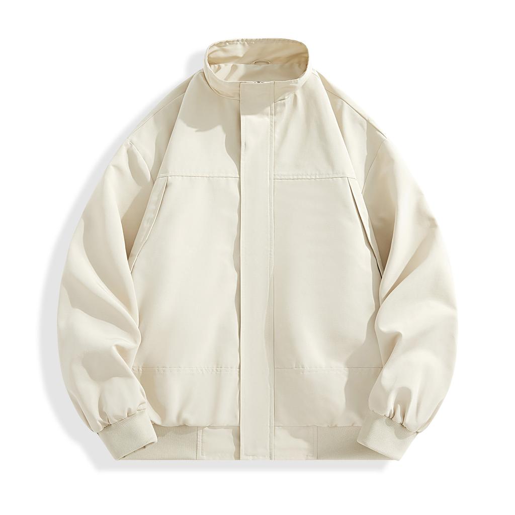 Men's Solid Color Jacket Fashion Sports Casual Workwear Trend Loose Jacket