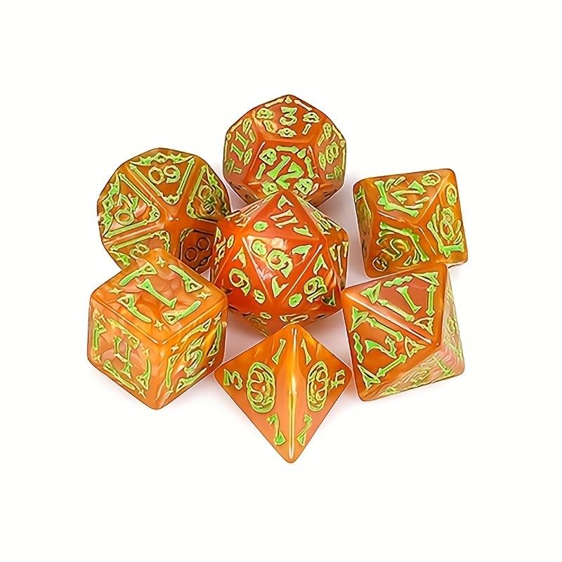 Halloween Skeleton Polyhedral Dice Set 7Pcs Gothic Skull Pattern DND RPG Table Game Acrylic Dice for TRPG MTG Board Game