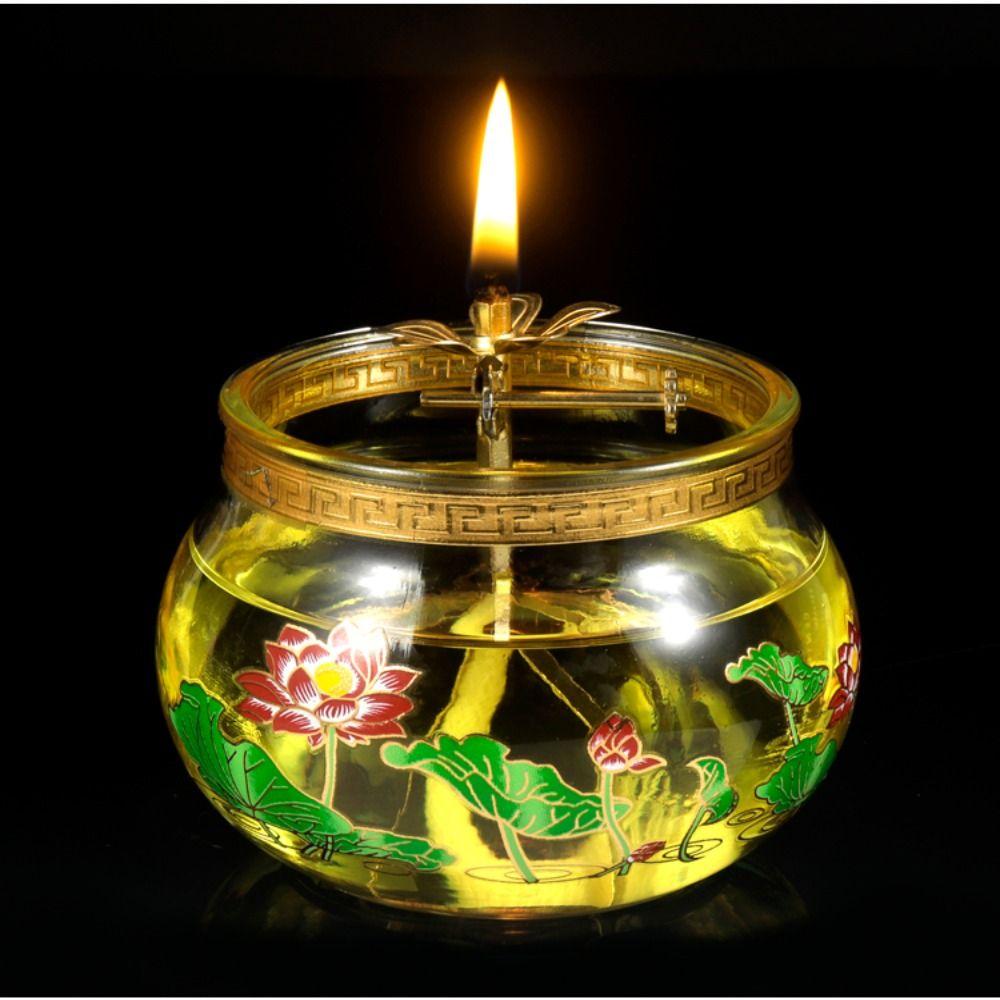 Stable Durable Brass Lotus Oil Lamp With Wick Wick Holder Wick Base Wick Stand Buddha Supplies