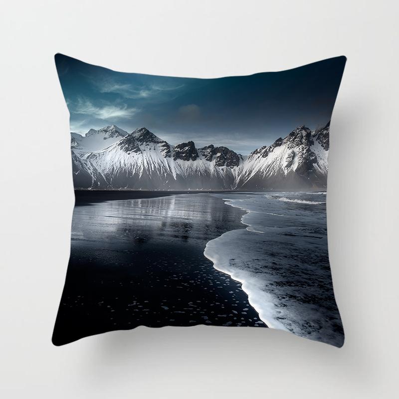 Наволочка с принтом природного пейзажа, украшение для дивана, автомобиля, офисное сиденье, наволочка, прикроватная тумбочка, украшение для дома 45x45 см