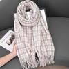 Scarf Women'S Premium Cashmere Color Plaid Warm Plaid Shawl
