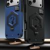 For iPhone 17 Pro Max Case Hexagonal Kickstand Shockproof TPU PC Matte Phone Cover with Integrated Scale Hook