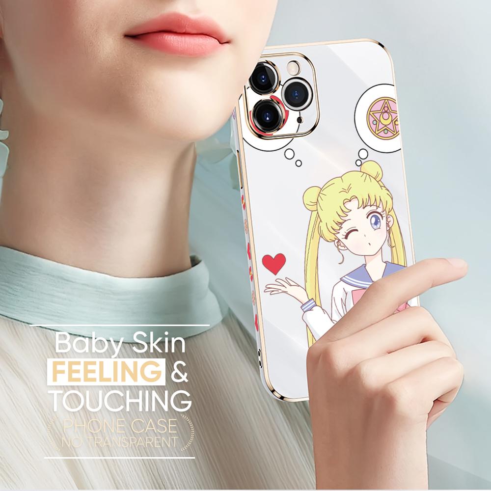 Роскошная задняя крышка с 6D покрытием для OPPO Reno7 A15S A53 A52 A91 Realme C25 C3 C21Y Vivo V20 V21E Y33S Y21 Y20 Huawei P30 Honor 50 Lite OnePlus Мягкий чехол