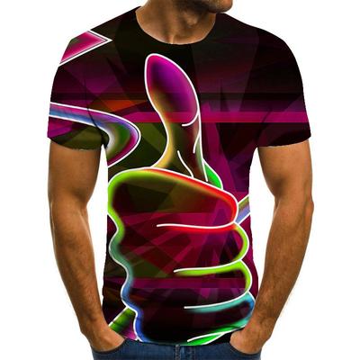 Новая цветная мужская повседневная футболка с 3D-цифровой печатью и короткими рукавами