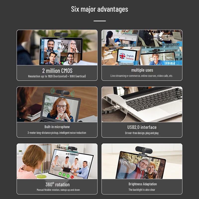 Hikvision E12 1080P HD USB Webcam