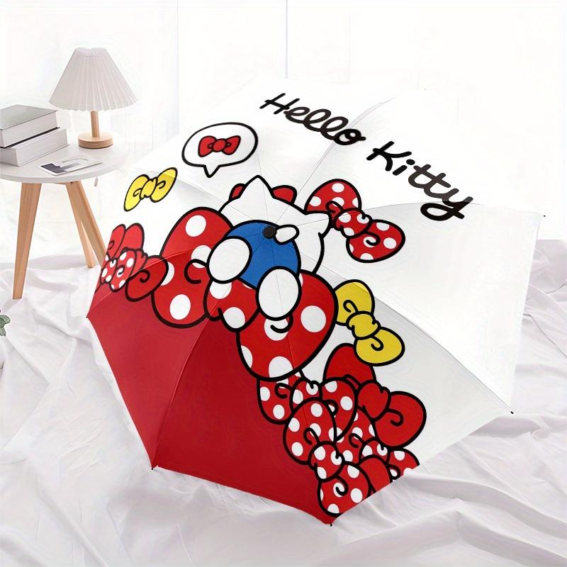 1pc Hello Kitty Bow Ties Umbrella with Plastic Handle,Suitable for All Seasons Home Travel Outdoor UmbrellaSanlio688