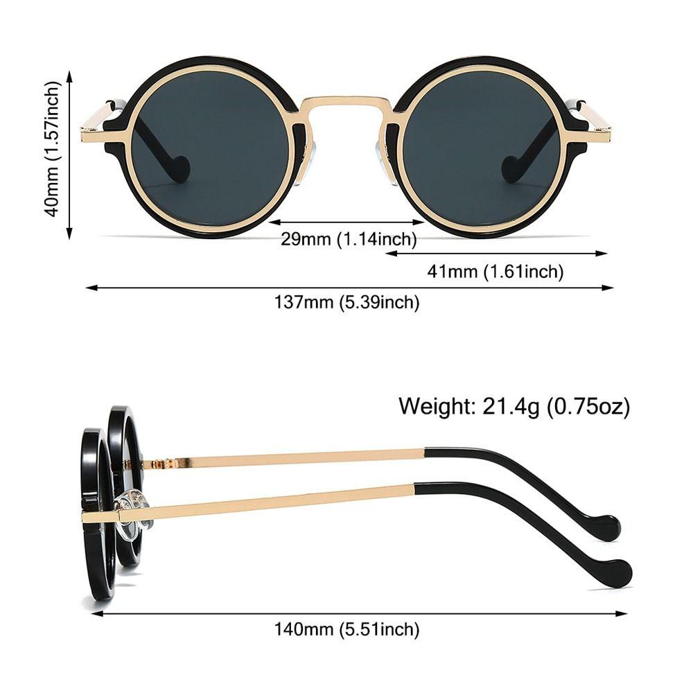 Vintage Metal Frame Small Round Sunglasses Uv400 Protection Driving Sun Glasses Punk Shades For Women & Men