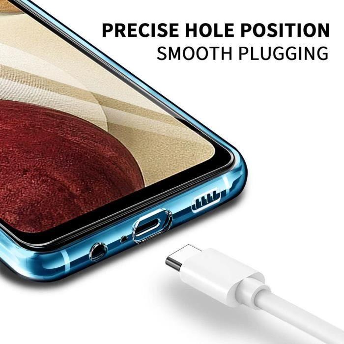 Case - TRANSPARENT - Samsung Galaxy A12 - UltraSlim Silicone Gel - Tempered Glass Film - Screen Protector