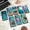 Крутой чехол для телефона с морскими узорами Для Samsung S25,24,23,22,30,21,10,9,Ultra,Plus,Lite,FE,4,5 G Мягкий черный чехол