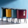15L Creative Dustbin High Foot with Lid Large Capacity Press Type Waste Bin Kitchen Garbage Container Office Plastic Trash Can