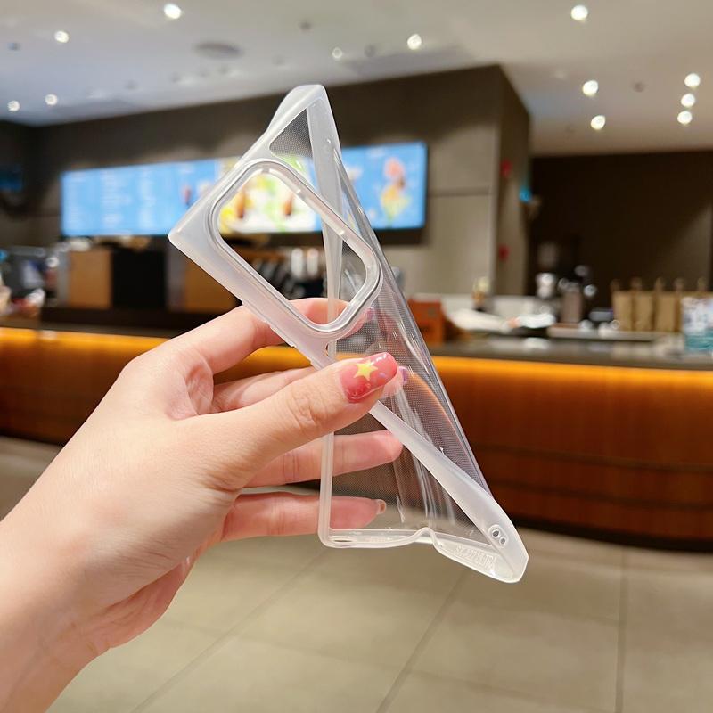 Мягкий матовый прозрачный чехол для телефона iPhone 16 15 Pro Max 14 13 12 11 Samsung S25 Ultra S24 FE S23 A16 A55 Pure Color противоударный защитный чехол TPU