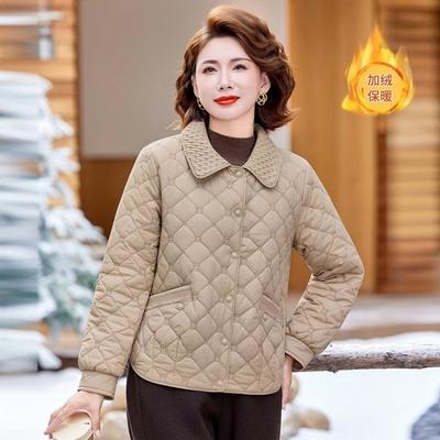 Куртка средней длины с вельветовой подкладкой, модная новая куртка с подкладкой, топ для среднего и пожилого возраста, короткая легкая куртка с подкладкой для женщин