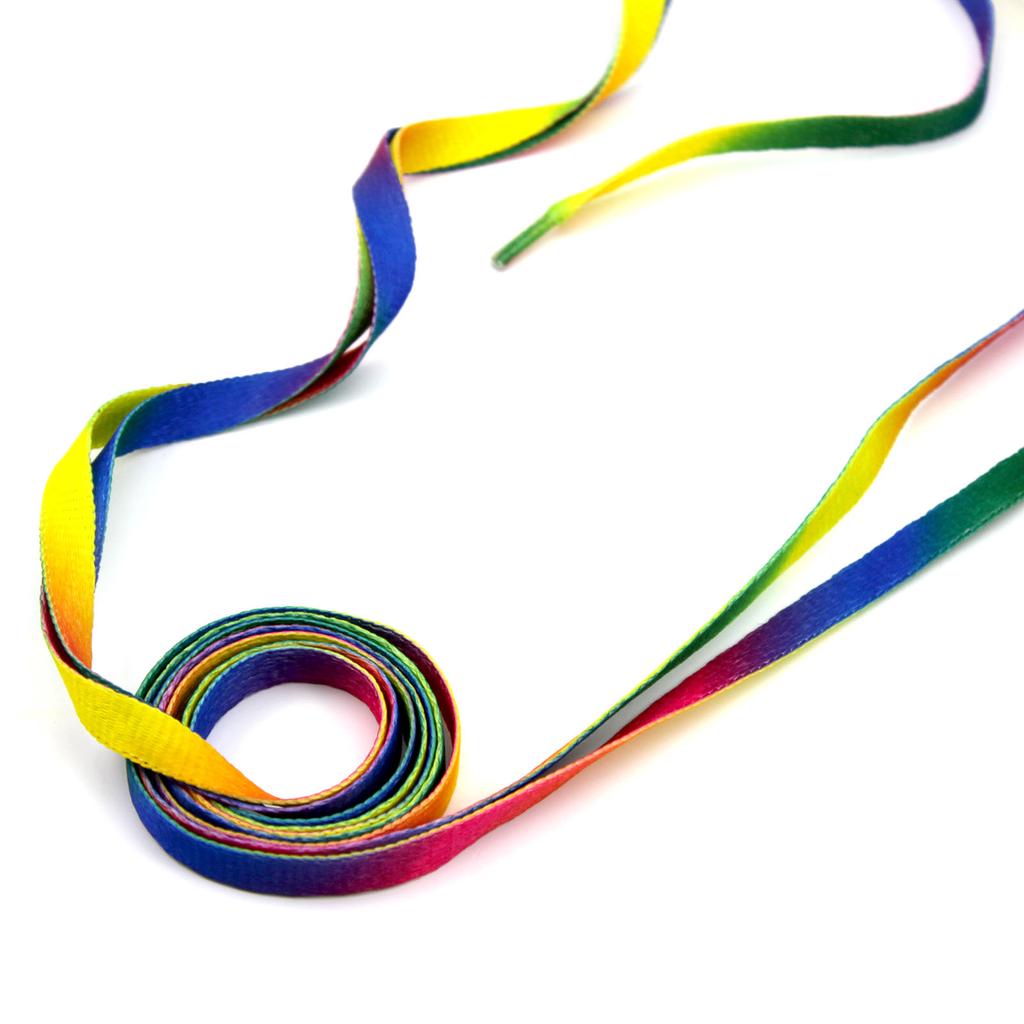 1 Pair Rainbow Color Flat Shoelace Canvas Athletic Casual Shoes Laces String