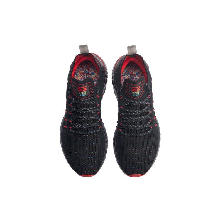 Li Ning Cloud 6 Element Универсальные Нескользящие Легкие Нескользящие Легкие Низкие Кроссовки для Бега Мужские Черно-красные ARHQ001-2