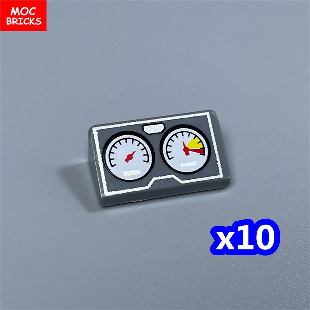 MOC Bricks DIY Printed Tile 1x1 1x2 2x2 2x3 1x4 Solar Panel Gauge Map Compass Assembled Building Block Accessories Kids Toy Gift
