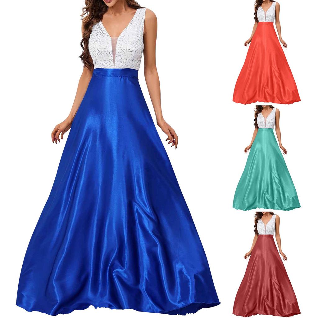 Женское повседневное платье с V-образным вырезом и длинными рукавами, однотонное свободное формальное платье