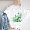 (Asian Size) Clothing Sweet Lovely Flower Trend  Casual Women Tee Top Short Sleeve T Shirt Fashion Print Lady Female Graphic T-shirts