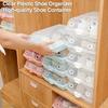 Shoe Storage Box with Clear Lid Visible Ventilation Holes Stackable Space-Saving Dust-proof Heavy Duty Shoe Organizer Container