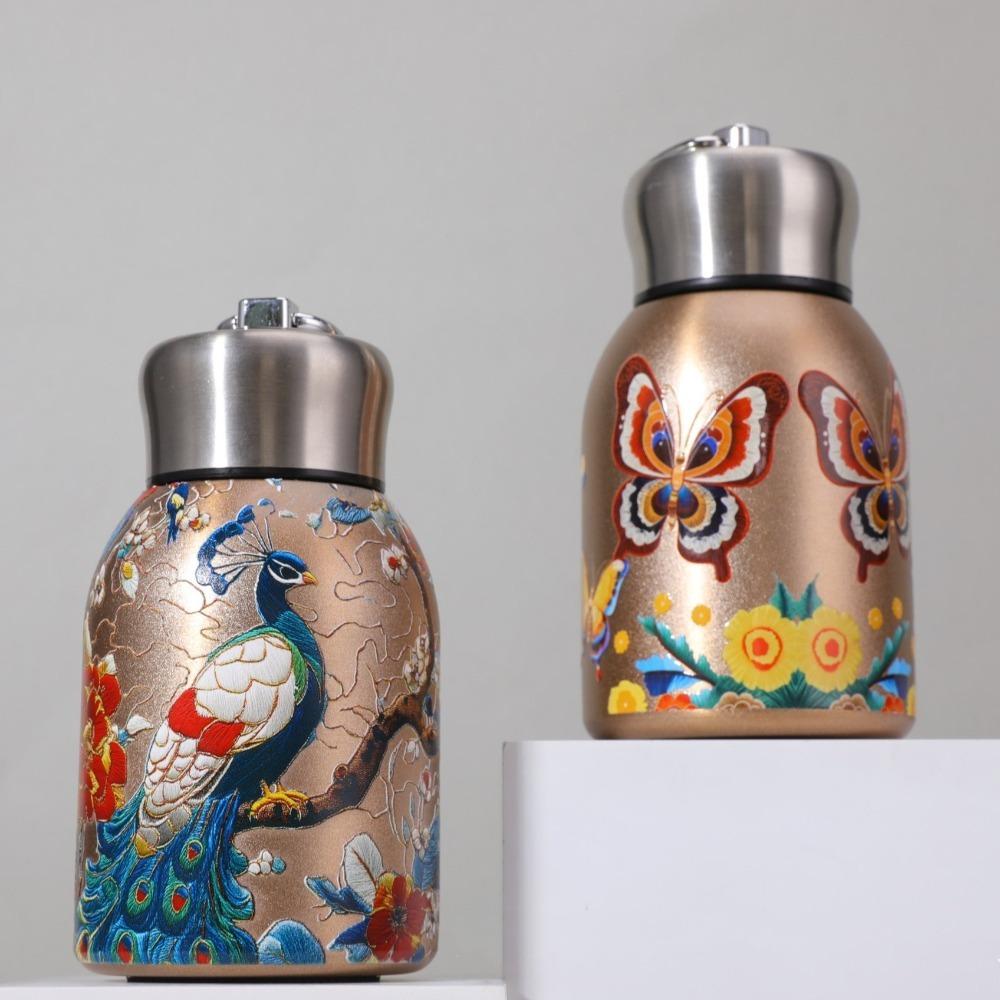 Портативная термокружка из нержавеющей стали 304 с двойными стенками, 300 мл, герметичная мини-бутылка для воды, для путешествий и офиса