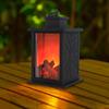 Small Wind Lamp Flame Lamp Oil Lamp Candle Light Black Charcoal Fire Fireplace Lamp Ghost Festival Decoration Props Luminous Ornaments