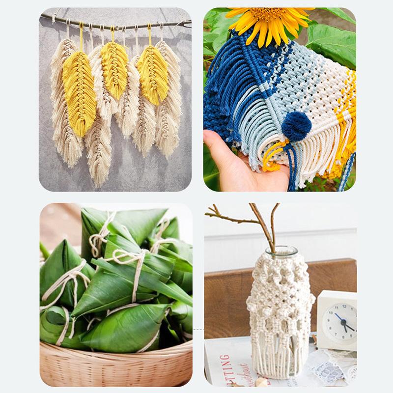 100 м/моток Принадлежности для украшения дома Цветной Хлопковый шнур макраме ручной вязки 3 мм для DIY проектов Натуральная упаковка для подарков