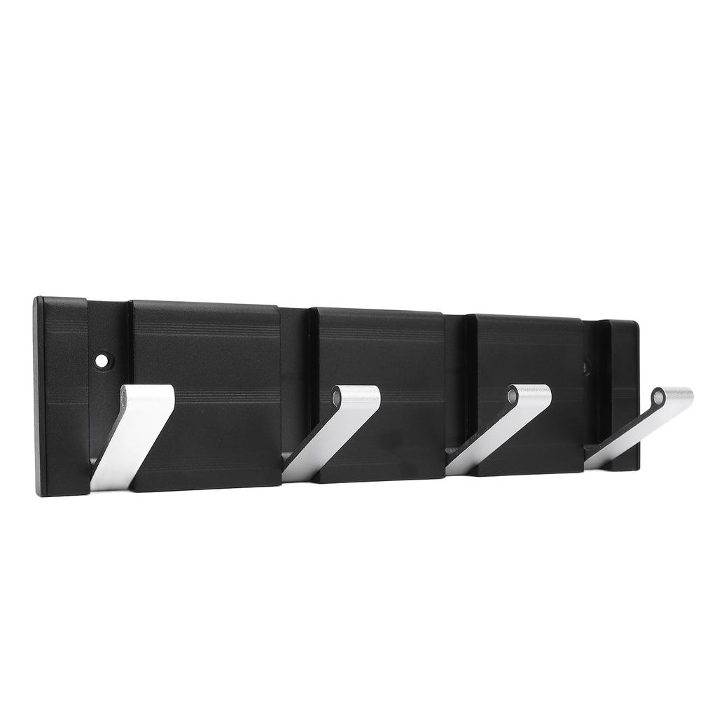 Foldable Wall Hook Aluminum Alloy Space Saving Black Screw Fixed for RV Yacht Ship Wardrobe Hat Scarf Key Wallet Bag