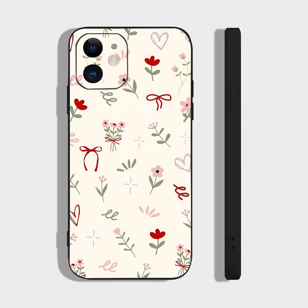 Милый рисунок для iPhone 17 Air 16 15 14 13 12 11 Pro Черный Мягкий Чехол для Телефона