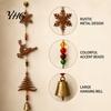 Christmas Tree Hanging Ornaments Rustic Metal Elk Wind Chime, Xmas Ornament with Reindeer Decorative Chimes Snowflake Patterns, Vintage Farmhouse
