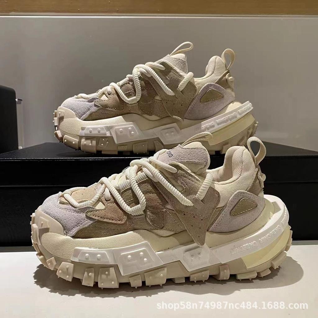 Fashion Sneaker for Men Color Block Chunky Designer Bottom Running Shoes Fad Casual Mens Increased High Platform Shoes Zapatillas Hombre