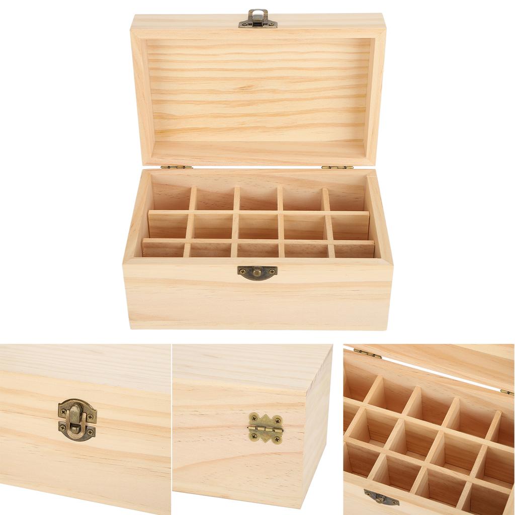 Коробка для эфирных масел на 15 ячеек, сосна, дисплей, защита от солнечного света, чемодан для хранения эфирных масел для дома, салона красоты