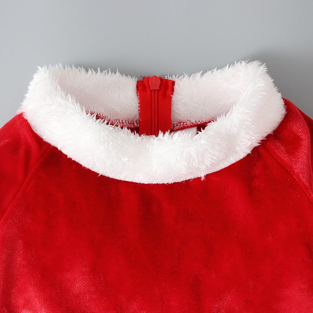 Бархатный плюшевый комбинезон и головные уборы для девочек, рождественская и новогодняя одежда для детей 1–6 лет
