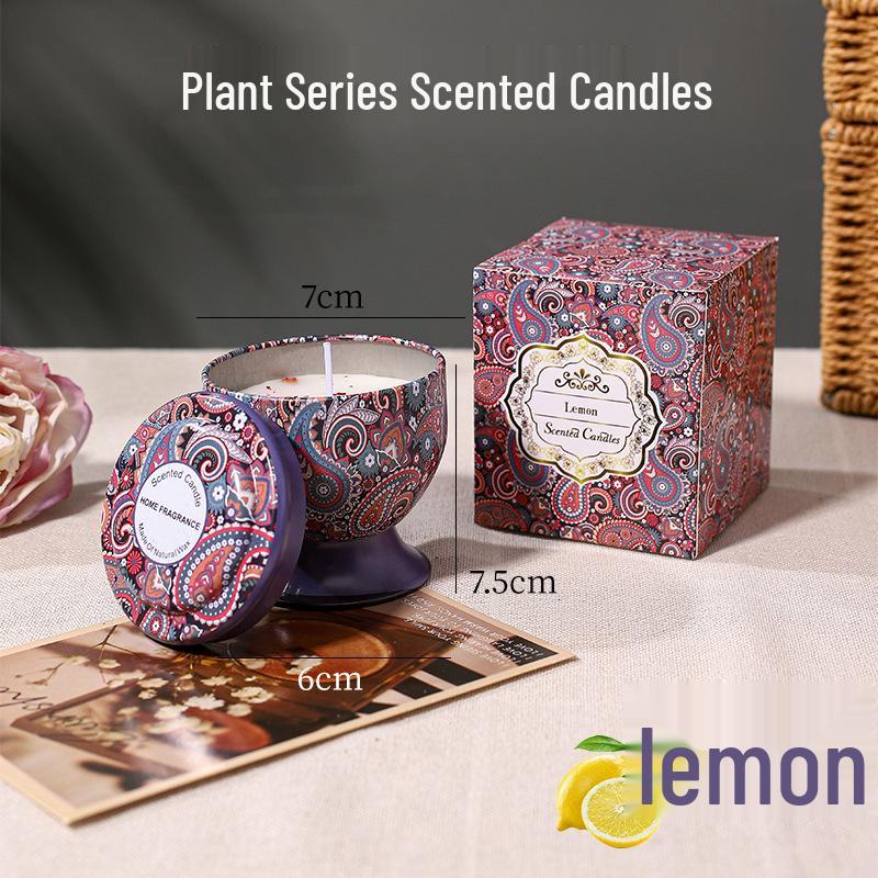 Tall Stem Soy Wax Aroma Candle in Tin - Smokeless Indoor Fragrance Gift