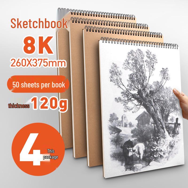 Portable A4 Sketchbook for Art Students - 16K/32K Sizes for Drawing & Sketching