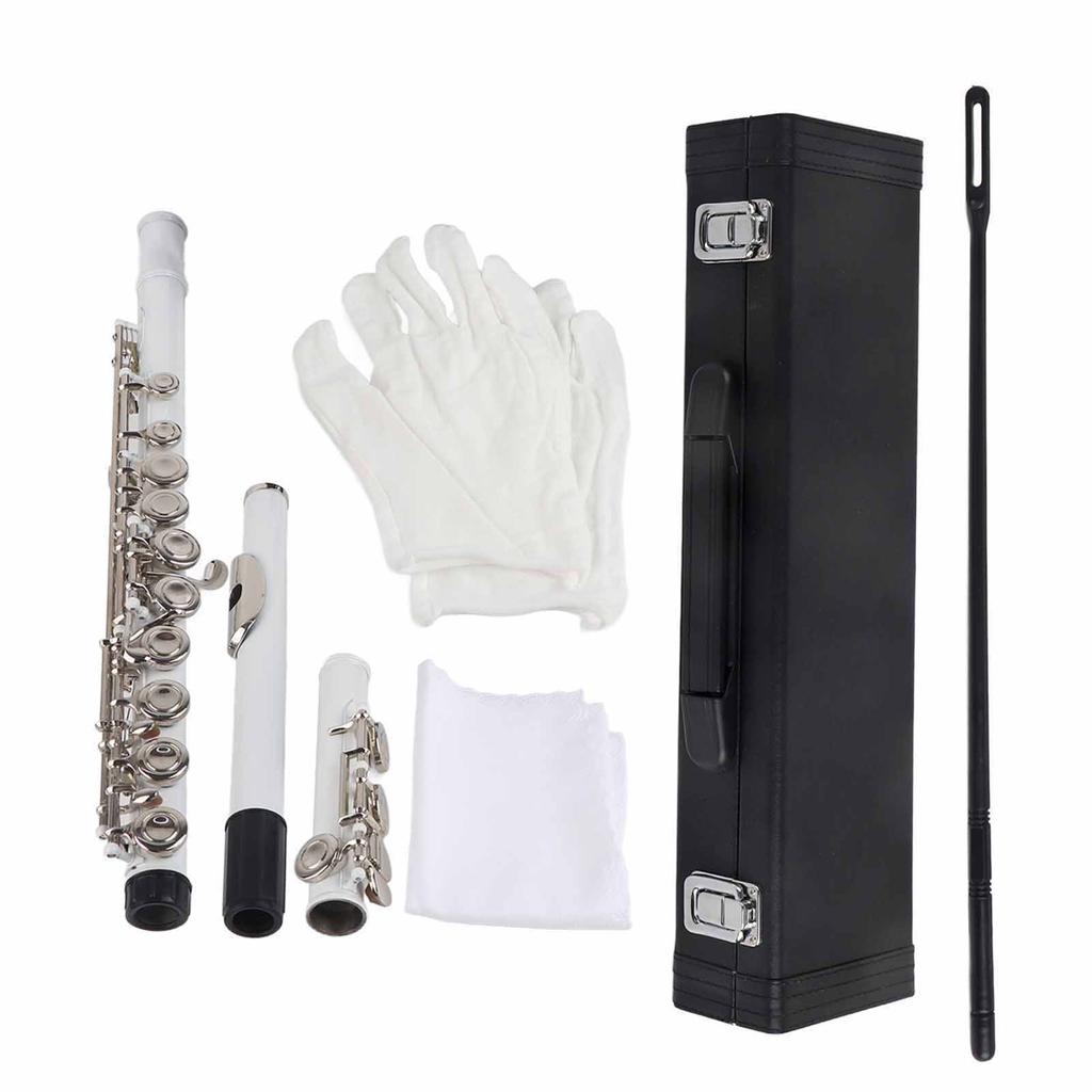 Набор для начинающих флейт из латуни LADE C Key 16 Hole, чехол для хранения, салфетка для чистки, перчатки (белый)