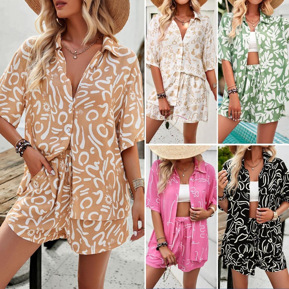 Printed Suit Spring and Summer Temperament Casual Two-piece Set