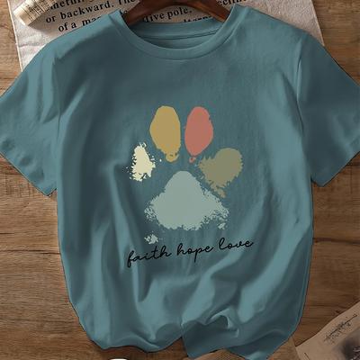 Женская летняя футболка с принтом собачьих когтей в стиле ретро, футболки с коротким рукавом, повседневные топы с принтом