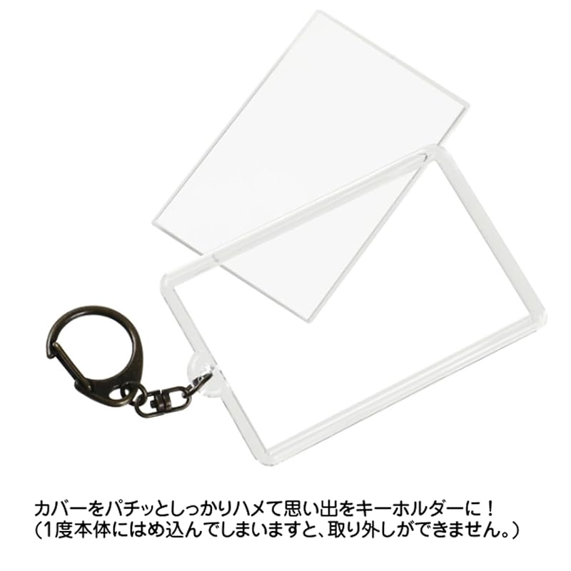 craft parts shop Instax holder Instax photo keychain key ring Hamepachi card size Oshikatsu(1, antique gold)