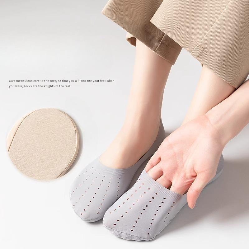 Женские носки Ice Silk Mesh Invisible Boat Socks, дышащие, нескользящие, ультратонкие, на высоком каблуке