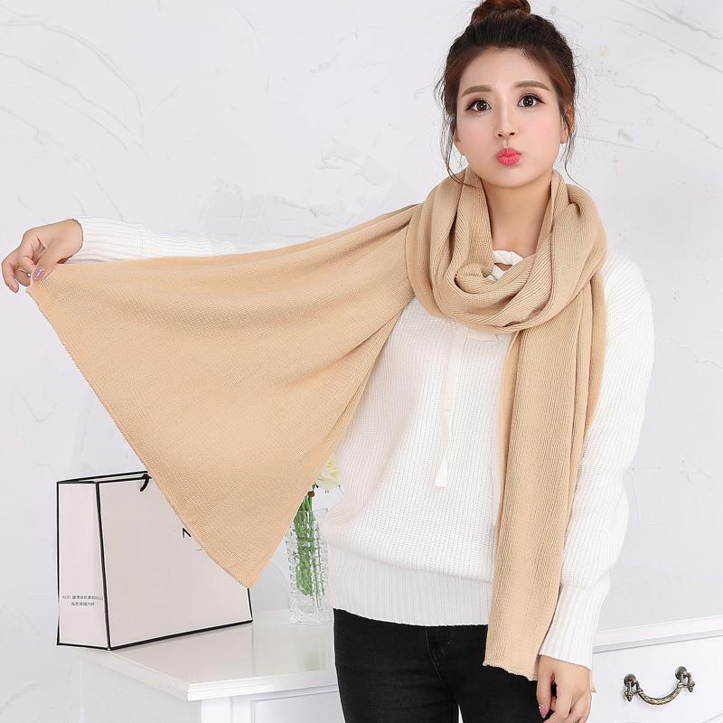 1PC Solid Women Men Scarf Knitted Unisex Thick Warm Winter Long EMA