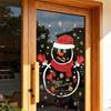 Christmas Decorative Glass Stickers, Snowman Christmas Tree Transparent Window Stickers, Decorative Atmosphere Scene Setup
