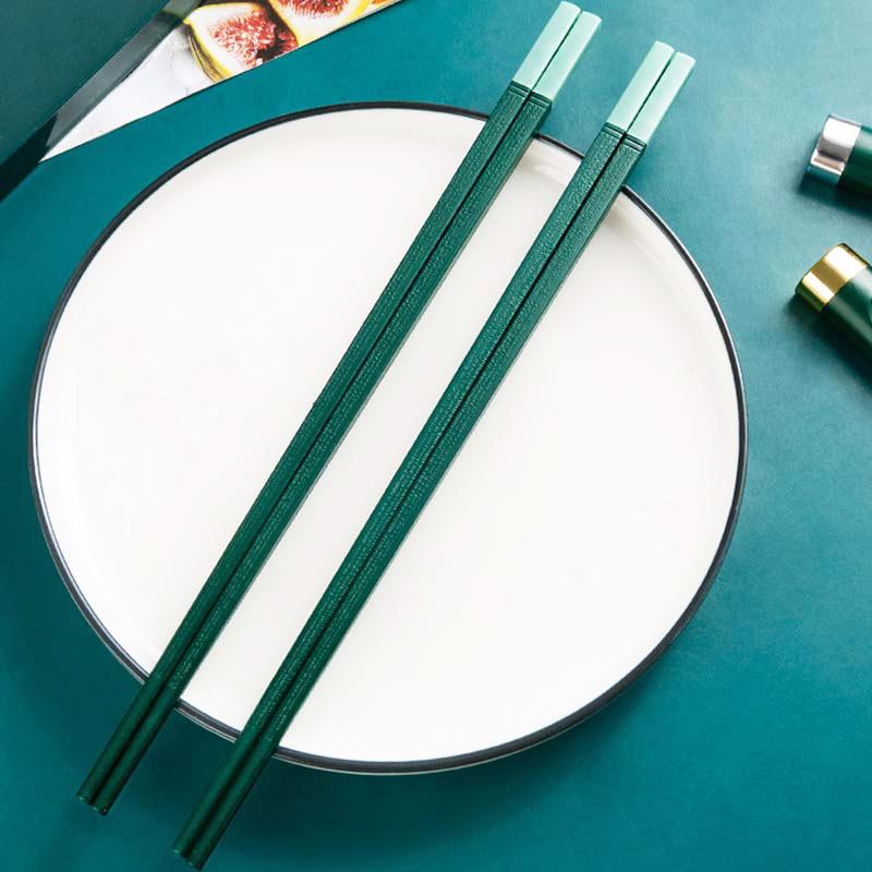 5 пар/компл. набор палочек для еды из японского сплава, устойчивая к плесени посуда, Нескользящие многоразовые палочки для суши, домашние длинные палочки для еды