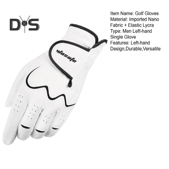 Мужские перчатки для гольфа, перчатки Rain Grip для гольфа левой рукой, всепогодные быстросохнущие перчатки из нано-ткани с дышащими противоскользящими свойствами