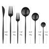 24 шт., черный западный набор столовой посуды, набор столовых приборов из нержавеющей стали, вилка, нож, ложка, набор столовых приборов, набор столовых приборов, набор столовых приборов