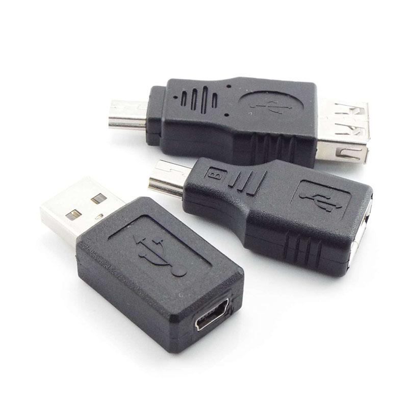 USB 2.0 A Female Male To Mini B 5-контактный женский/штекерный разъем-адаптер для Mini Type-A B Jack Splitter OTG Converter