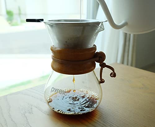 Pyrex CP-8535 Coffee Server, 400ml, Natural, with Stainless Steel Filter