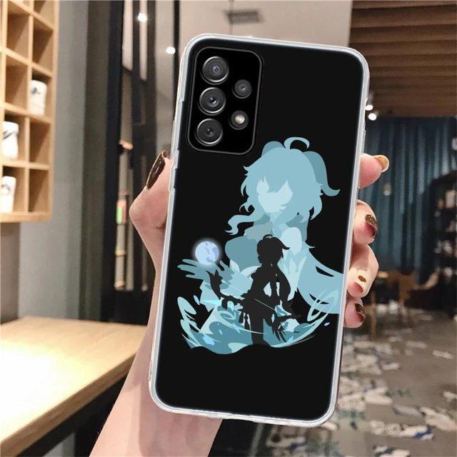 Черный художественный мягкий чехол для телефона Genshin Impact для Samsung Galaxy A52 A53 A12 A13 A22 A23 A32 A33 A72 A73 5g A02s A03s A50s Pattern Co