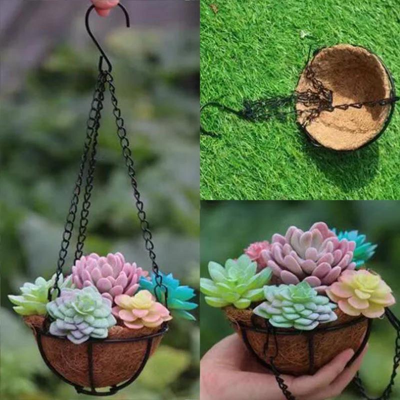 Iron Flower Basket Hanging Chain With Hook For Garden Home Decoration Multifunctional Black Chain DIY Fashion Garden Accessories